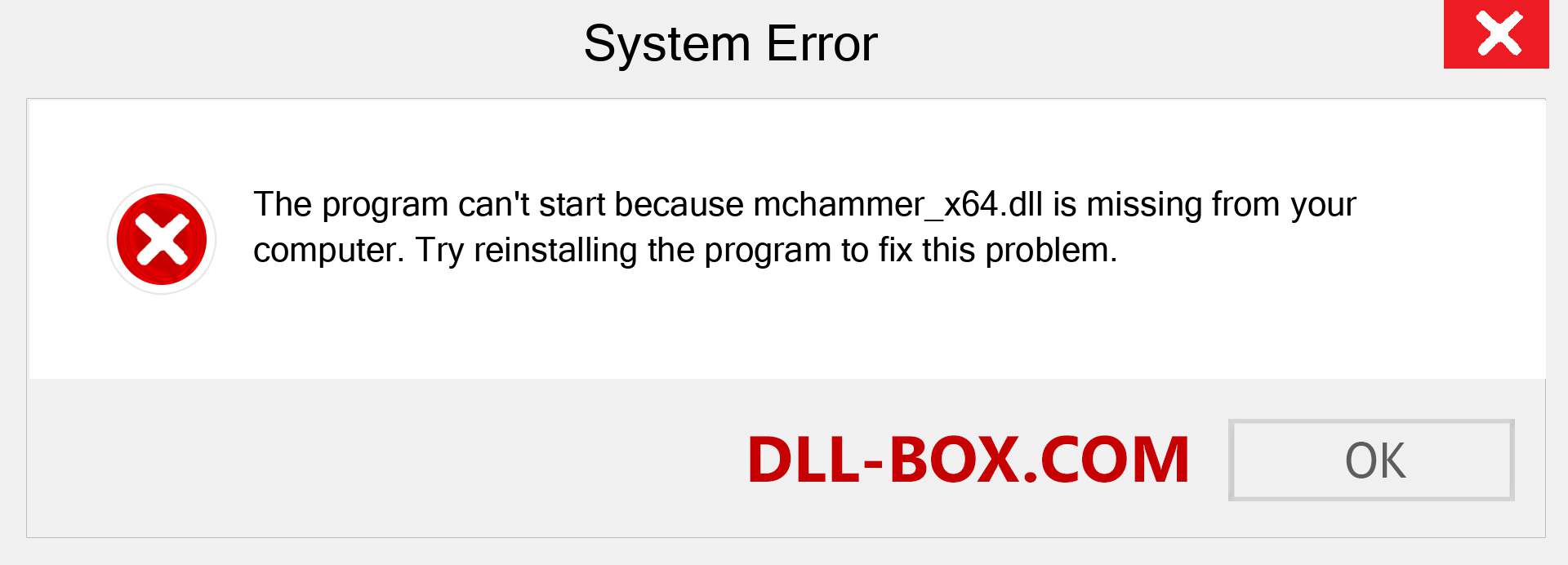  mchammer_x64.dll file is missing?. Download for Windows 7, 8, 10 - Fix  mchammer_x64 dll Missing Error on Windows, photos, images